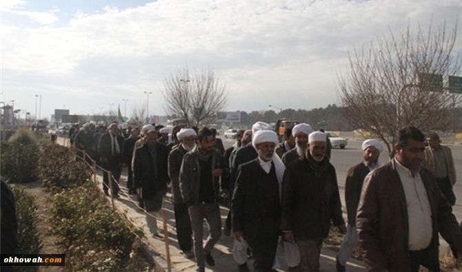 کاروان زائران اهل سنت در حرم رضوی+کلیپ